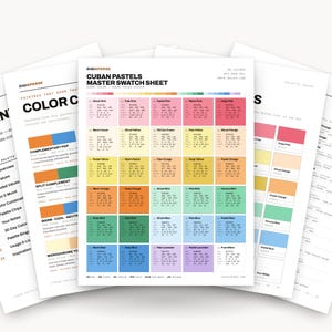 Faded Tropical Color Palette for Vintage Travel Art and Retro Havana Branding, 30 Cuban Pastel Hues, Procreate Swatches, Hex Codes