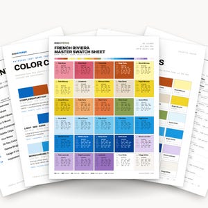 French Riviera Color Palette | 30 Colors | Hex RGB CMYK | Color Guide | Procreate Swatches + ASE | Digital Download