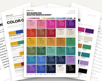 Ink Marbling Color Palette | 30 Colors | Hex RGB CMYK | Procreate Swatches + ASE | Digital Download