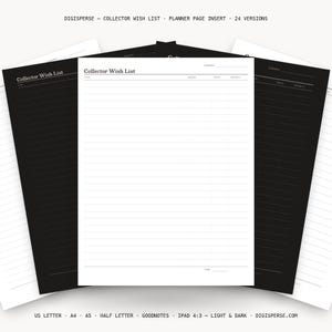 Collection Tracker Printable | Collector Grail + Wish List | GoodNotes + iPad PDF | Instant Download
