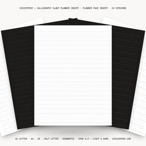 Lined Paper | Calligraphy Slant Insert | GoodNotes + iPad PDF | Instant Download
