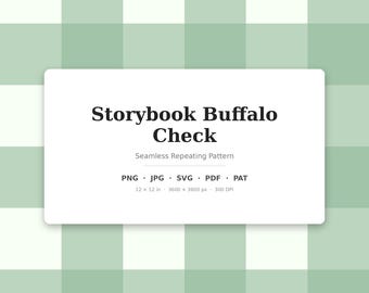 Storybook Buffalo Karo nahtloses Muster | Bilderbuch Buffalo Check | .png .jpg .svg .pdf .pat | Digitales Papier | Stoff- und Oberflächendesign