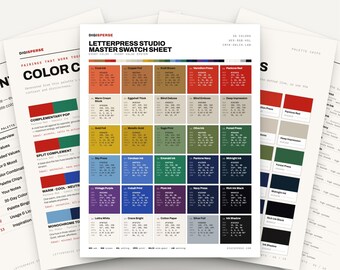 Letterpress Studio Color Palette | 30 Colors | Hex RGB CMYK | Procreate Swatches + ASE | Digital Download