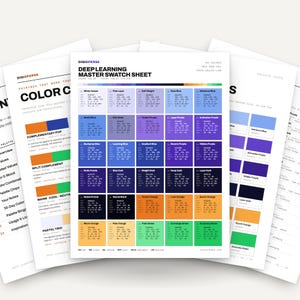 Paleta kolorów Deep Learning | 30 kolorów | Hex RGB CMYK | Przewodnik po kolorach | Próbki Procreate + ASE | Pobieranie cyfrowe