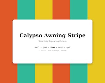 Calypso Markise Streifen Muster | Mehrfarbige Calypso Markise Stripe | .png .jpg .svg .pdf .pat | Digitales Papier