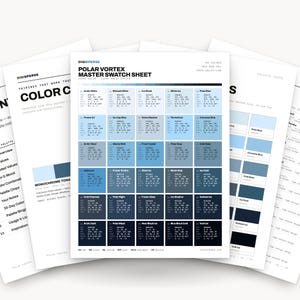 Polar Vortex Color Palette | 30 Colors | Hex RGB CMYK | Color Guide | Procreate Swatches + ASE | Digital Download