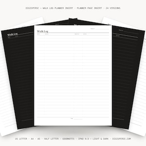 Walk Log Planner-Einlage | Haustierplaner | GoodNotes iPad PDF | Digitaler Download