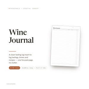 Vindagboksplanerare | Provsmakningslogg | GoodNotes iPad PDF | Digital nedladdning