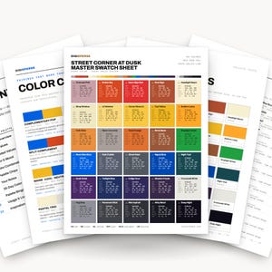 Street Corner At Dusk Color Palette | 30 Colors | Hex RGB CMYK | Color Guide | Procreate Swatches + ASE | Digital Download