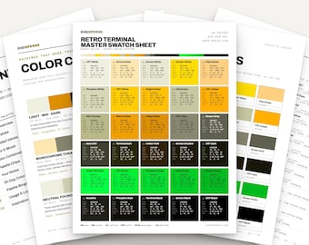 Retro Terminal Color Palette | 30 Procreate Swatches, HEX, RGB, CMYK (Digital Download)