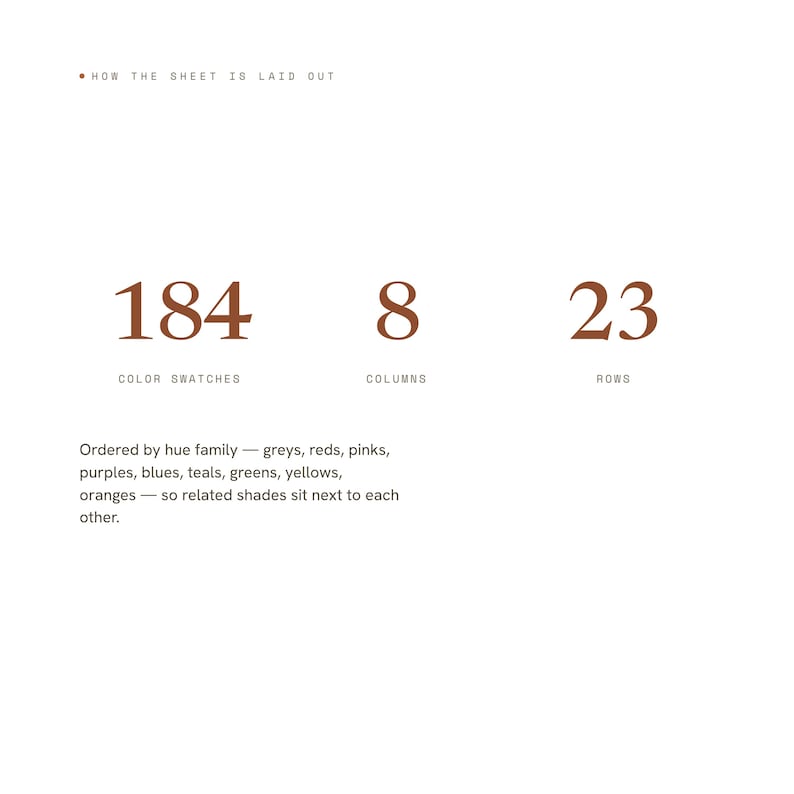 Each color swatch measures 0.885 by 0.368 inches
