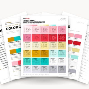 1950s Diner Color Palette | 30 Retro Americana Swatches (Digital Download)