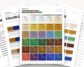 Apothecary Shelf Color Palette | 30 Colors | Hex RGB CMYK | Procreate Swatches + ASE | Digital Download