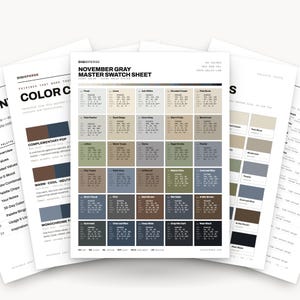 November Gray Color Palette | 30 Colors | Hex RGB CMYK | Procreate Swatches + ASE | Digital Download