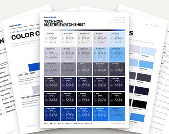 Tech Noir Color Palette | 30 Colors | Hex RGB CMYK | Procreate Swatches + ASE | Digital Download
