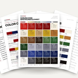 Samurai Code Color Palette | 30 Colors | Hex RGB CMYK | Color Guide | Procreate Swatches + ASE | Digital Download