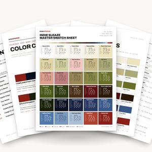 Gritty Flash Color Palette for 2000s Party Art and Grunge Aesthetic Branding, 30 Indie Sleaze Hues, Procreate Swatches
