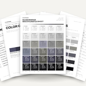 Silver Mirror Color Palette | 30 Colors | Hex RGB CMYK | Color Guide | Procreate Swatches + ASE | Digital Download