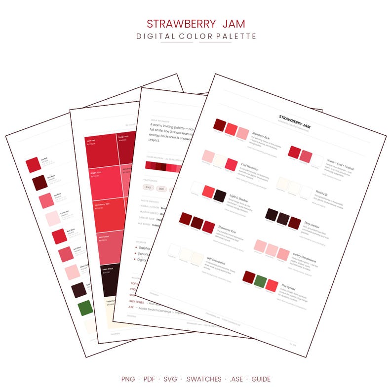 Strawberry Jam Color Palette | 30 Colors | HEX RGB CMYK | Procreate ...