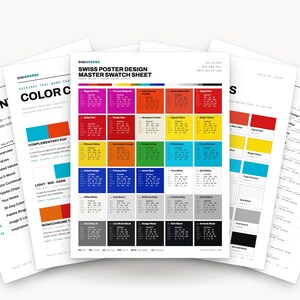 スイスポスターデザインカラーパレット｜30色｜Hex RGB CMYK｜Procreateスウォッチ＋ASE｜デジタルダウンロード