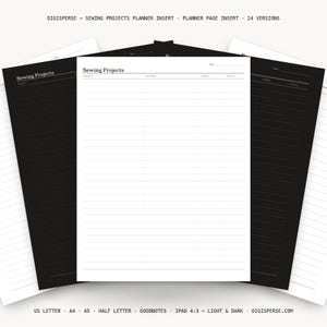 Inserto para planificador de proyectos de costura / Planificador de manualidades / PDF para iPad de GoodNotes / Descarga digital