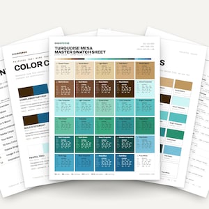 Turquoise Color Palette – 30 Turquoise Mesa Procreate Swatches, Hex RGB CMYK & ASE