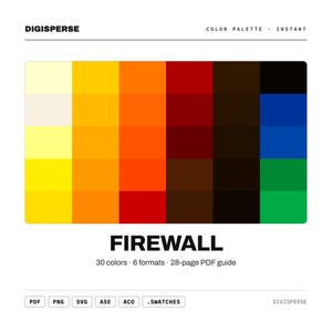 Digital Red Color Palette for Cyber Security Art and Tech Startup Branding, 30 Firewall Alert Hues, Procreate Swatches, Hex Codes