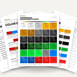 Tavolozza di colori Retro Cipher per arte thriller di spionaggio e branding estetico da hacker, 30 tonalità di verde decifratore di codici, campioni per Procreate, codici esadecimali