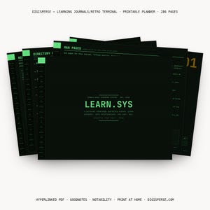 Gedateerd retro leerboek voor terminals | Studieplanner voor programmeurs, gespreide herhaling (PDF-download)