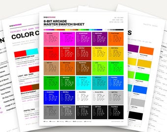 8-Bit Arcade Color Palette | 30 Colors | Hex RGB CMYK | Color Guide | Procreate Swatches + ASE | Digital Download