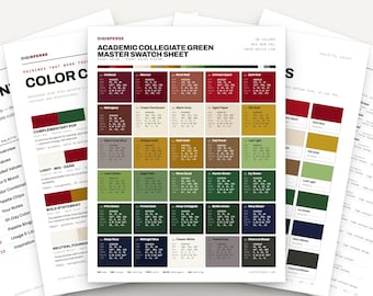 Academic Collegiate Green Color Palette | 30 Procreate Swatches, ASE (Digital Download)