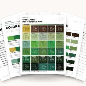 Emerald Fen Color Palette | 30 Colors | Hex RGB CMYK | Color Guide | Procreate Swatches + ASE | Digital Download