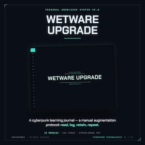 Cyberpunk Learning Journal | GoodNotes Digital Study Planner PDF | Cornell Notes, Spaced Repetition, Course Tracker | 5 Dated Formats