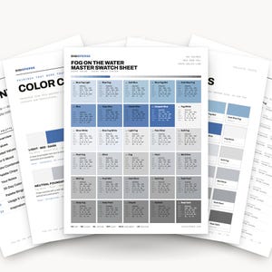 Fog On The Water Color Palette | 30 Colors | Hex RGB CMYK | Color Guide | Procreate Swatches + ASE | Digital Download