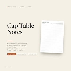 Cap tafelnotities planner invoegen | Financieel planner | GoodNotes iPad-pdf-bestand | Digitale download