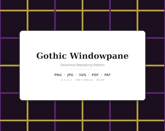 Gothic Fensterscheibe nahtlose Muster | Mehrfarbige Gothic-Fensterscheibe | .png .jpg .svg .pdf .pat | Digitales Papier | Stoff- und Oberflächendesign
