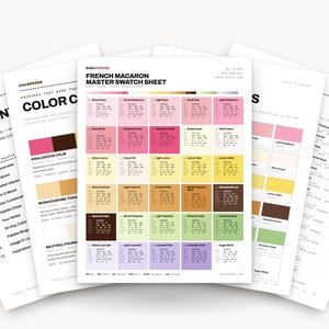 Kleurenpalet voor Franse macarons | 30 kleuren | Hex RGB CMYK | Kleurengids | Procreate-kleurstalen + ASE | Digitale download