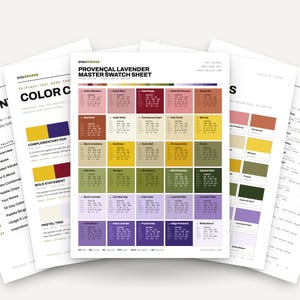 Provençal Lavender Color Palette | 30 Colors | Hex RGB CMYK | Color Guide | Procreate Swatches + ASE | Digital Download
