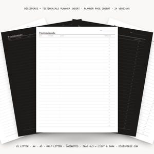 Growth Tracker | Testimonials Tracker | GoodNotes + iPad PDF | Instant Download