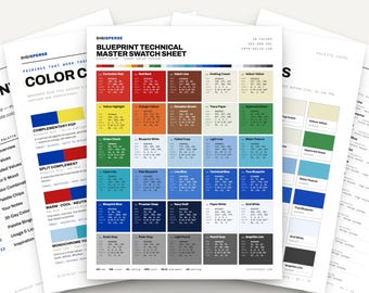 Blueprint Technical Color Palette | 30 Colors | Hex RGB CMYK | Procreate Swatches + ASE | Digital Download