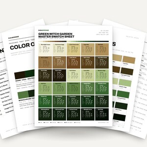 Green Witch Garden Color Palette | 30 Colors | Hex RGB CMYK | Procreate Swatches + ASE | Digital Download