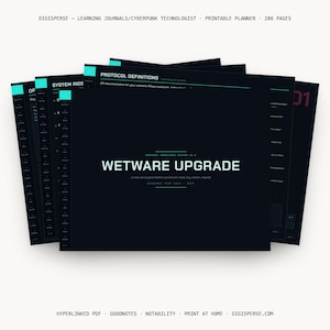 Cyberpunk Learning Journal | GoodNotes Digital Study Planner PDF | Cornell Notes, Spaced Repetition, Course Tracker | 5 Dated Formats