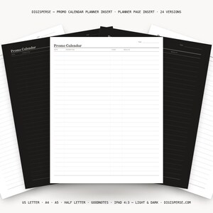 Promo Calendar Planner Insert | Ecommerce Planner | GoodNotes iPad PDF | Digital Download