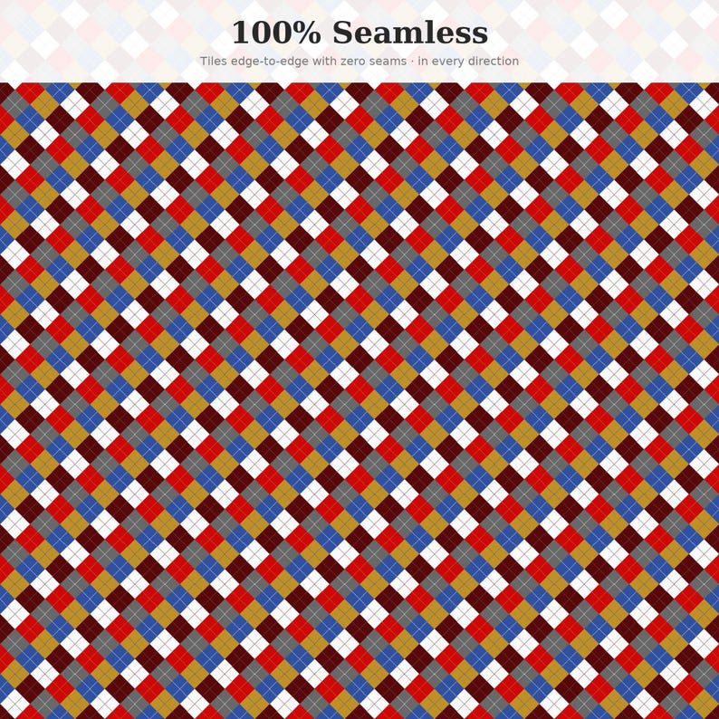 Constructivism Argyle Seamless Pattern | Multi-Color Constructivism Argyle | .png .jpg .svg .pdf .pat | Digital Paper | Fabric & Surface Des image 4