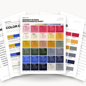 Midnight In Paris Color Palette | 30 Colors, Hex, RGB, CMYK (Digital Download)