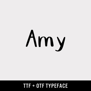 Amy : Caractère de prise de notes manuscrite amicale - OTF & TTF - Goodnotes, Notability, Procreate, Cricut, Silhouette - Téléchargement numérique instantané
