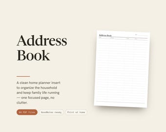 Address Book Planner Insert | Home Planner | GoodNotes iPad PDF | Digital Download