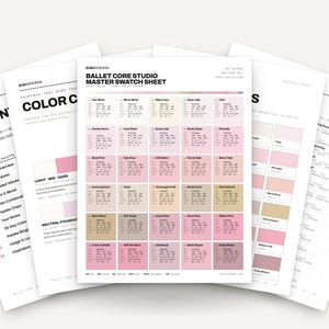 Ballet Core Studio Color Palette | 30 Colors | Hex RGB CMYK | Procreate Swatches + ASE | Digital Download