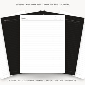 ワークアウトトラッカー | レーストラッカー | GoodNotes + iPad PDF | 即時ダウンロード