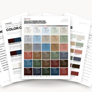 Valley Forge Winterkleurenpalet | 30 gedempte tinten, Hex RGB CMYK (digitale download)